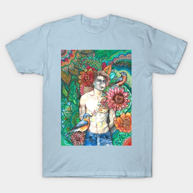 Flower Tattoo T-Shirt by FanitsaArt